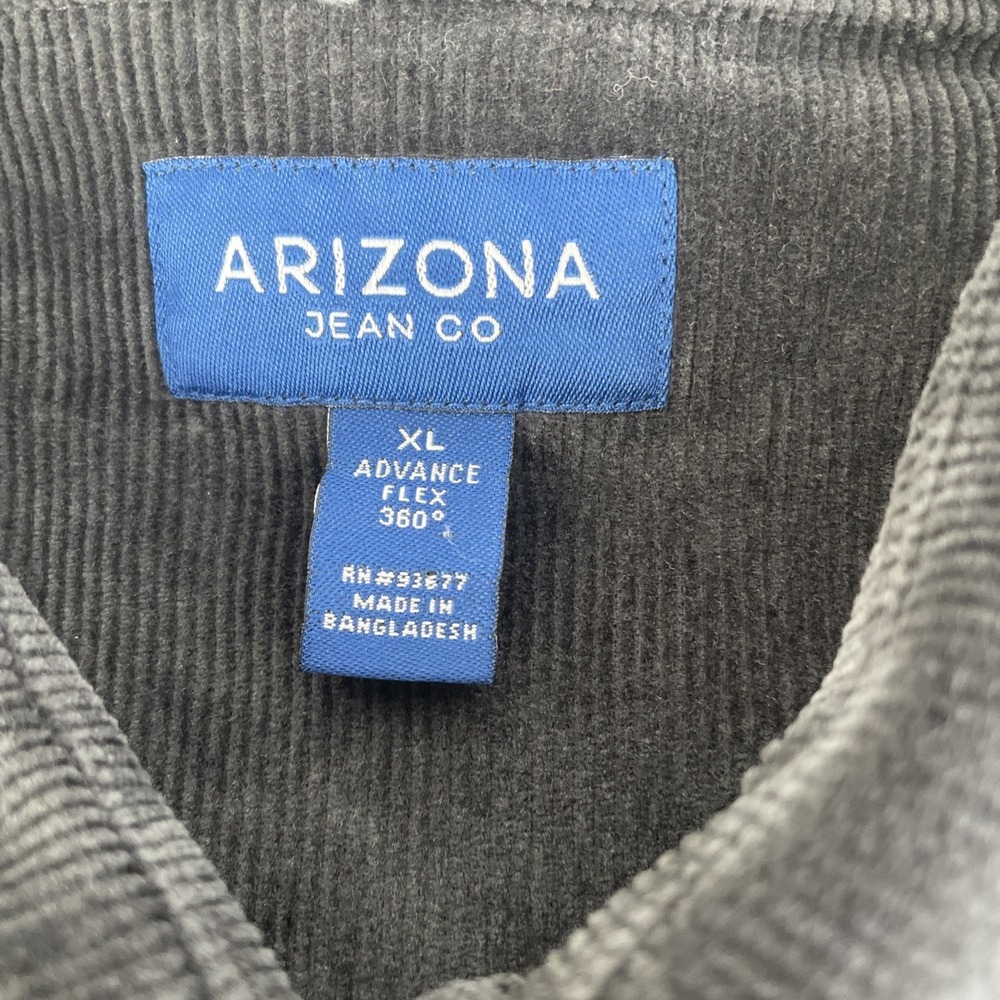 Arizona Jean Co. Men Corduroy Shirt XL Gray Long Sleeve Pocket - Picture 4 of 13